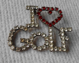 I Heart Golf I Love Golf Strass Pin - Bild 1 von 3