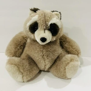 Vintage 1985 Gund Raccoon Plush Bandit Stuffed Animal 9" Tan Beige Chubby  - Picture 1 of 8