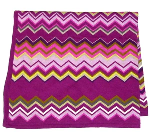 Missoni Target Purple Green Zigzag Baby Blanket Chevron Knit Sweater Security - Picture 1 of 2