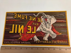 Antikes LE NIL Tabak Zigarettenpapier SCHILD 12 1/2" mal 7" Elefant ORIG Frankreich - Bild 1 von 3