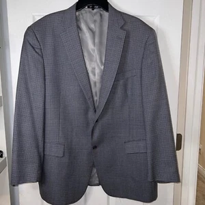 Hart Schaffner Marx Blazer Sport Coat Houndstooth Wool Blend Gray Size 48L - Picture 1 of 6