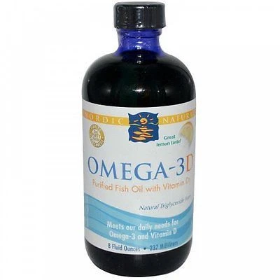 Nordic Naturals Omega-3D, Purified Fish Oil with Vitamin D3, Lemon Flavor
