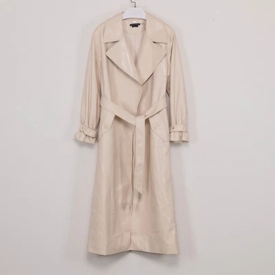 Gabardina china Alice and Olivia para mujer Sullivan imitación cuero talla L nueva defecto Foto 1 de 4