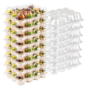12 Counts x 15 Sets Cupcake Containers 12 Count Cupcake Boxes Plastic Cupcake... - Picture 1 of 7
