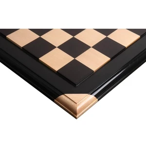 21" Ebony & Maple Wood Luxury Chessboard - 55 mm Square- Raised Tiles - Picture 1 of 10