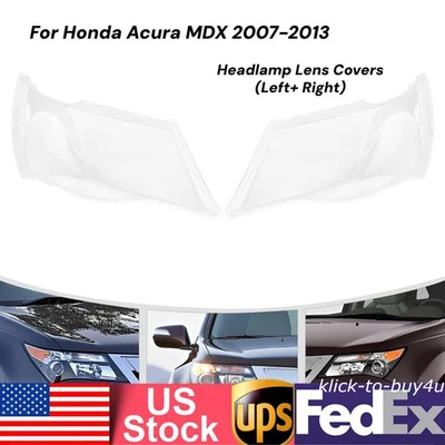 For Honda Acura MDX 2007-2013 Pair Headlight Lens Covers Left+Right Side Covers - Изображение 1 из 4