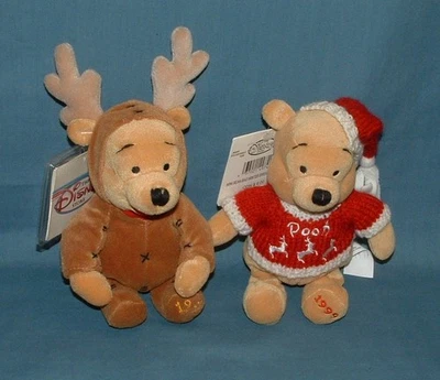 TIENDA DISNEY: MINI POOH RENO E INVIERNO SUÉTER 8" BOLSA DE FRIJOLES FELPA - EXCELENTE ESTADO Foto 1 de 4