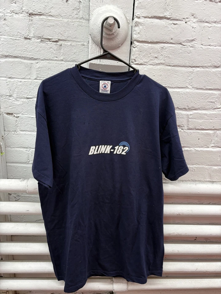 Camisa De Colección Blink-182 Para Hombres Grande Azul Marino Delta Pro Banda de Peso Camiseta Años 90 Y2k Foto 1 de 4