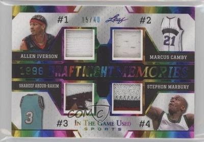 2024 Leaf ITG Used Sports Rainbow Holo Foil /40 Allen Iverson Marcus Camby HOF - Image 1 of 2