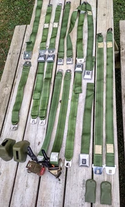 Late 1960's GM Cadillac Buick Seat Belt Set 20 PIECES *GREEN* Superb Condition - Picture 1 of 24