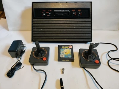 Atari 2600 Darth Vader Black, Works, With Pacman + Modern TV Coaxial Adapter - Image 1 of 4