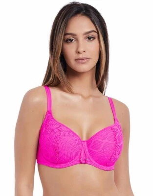 Novo com etiquetas Freya Hot Pink Sundance biquíni feminino 30I maiô top - Imagem 1 de 3