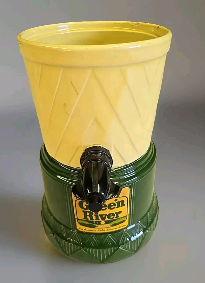 Antique Green River Soda Fountain Stoneware Syrup Dispenser - Image 1 of 4