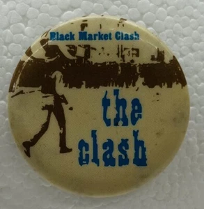 RARE!! Vintage 70's THE CLASH Black Market Promo Button Pin - GD (H2B1) - Picture 1 of 5