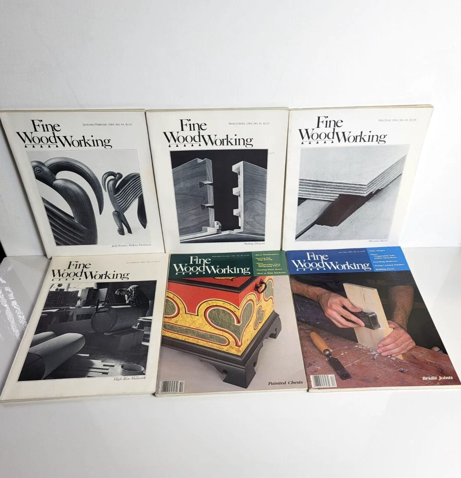 Fine Wood Working 1984 Magazines 6 Vintage Issues #44 - #49 Proven Technics - Image 1 of 4