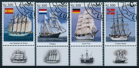 Angola 2019 CTO Tall Ships Stamps Gorch Fock Christian Radich Nautical 4v Set Cover