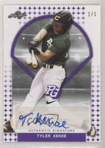2018 Leaf Perfect Game National Showcase Purple 1/1 Tyler Kehoe #BA-TK2 Auto 3d5