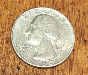 1980 George Washington Quarter - Rare Error Coin - “IN COD WE TRUST” & Filled P - Picture 1 of 6