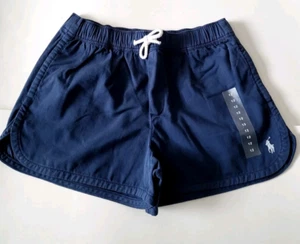 Polo Ralph Lauren Big Girls Twill Shorts Size L 12 Navy Pony Logo - Picture 1 of 5
