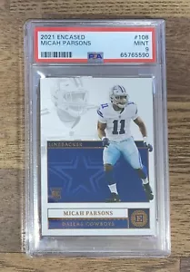 Micah Parsons 2021 Panini Encased RC #108 Dallas Cowboys Rookie MINT PSA 9 - Picture 1 of 2