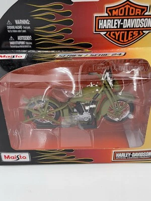 Motocicleta militar Maisto 1:18 Die Cast Harley Davidson 1928 JHD doble cámara  Foto 1 de 4