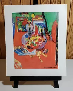 VINTAGE HANS HOFMANN PRE WAR YEARS ART PRINT 1937 PINK TABLE YELLOW TULIPS - Picture 1 of 11