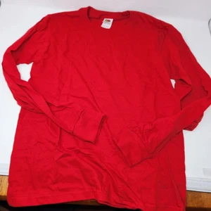 Fruit of the Loom  heavy cotton  18/20 Youth red long sleeve tshirt Z1 - Picture 1 of 2