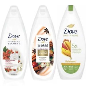 Dove Shower Gel ,goji Berry , Mango . Winter Spice Body Wash 3 Pack One Each