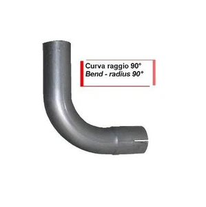 Tubo curva gomito raggio 90° con manicotto marmitta scarico VARI DIAMETRI - Foto 1 di 1