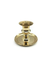 Brass Candlestick Holder Traditional Chamberstick Shape 1.96" - Picture 1 of 4