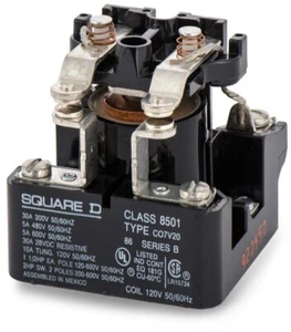SQUARE D 8501C07V20 SER.B GENERAL PURPOSE POWER RELAY 120V 05225 - Picture 1 of 1