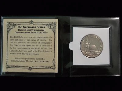 1986 Statue of Liberty Proof  U.S. Half Dollar commemorative coin  Immigration - Image 1 of 4