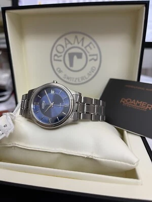 Roamer Watch super jubilee Stainless Steel 506933 Sapphire Glass Swiss Made Blue - Image 1 of 4