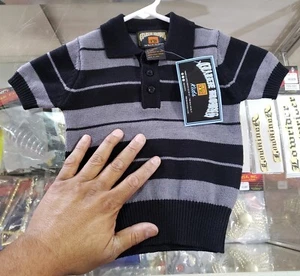 FB County Kids Charlie Brown Shirt Polo Black Grey New - Picture 1 of 2