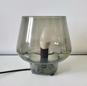 Habitat Lyss Table Lamp / Light Retro Style Mushroom Shape Smoke Glass - Picture 1 of 15