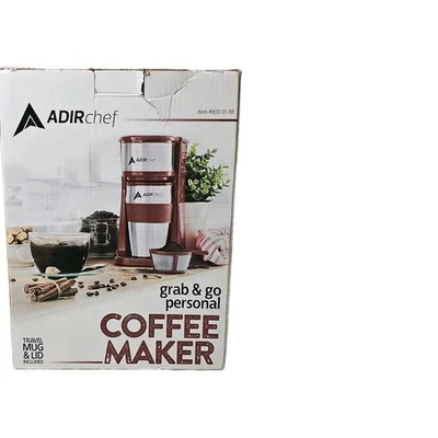 Кофеварка ADIRchef с дорожной кружкой 15 унций личный стакан Grab N' Go - рубиновый красный - Изображение 1 из 4