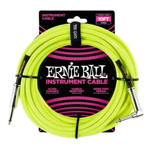 Ernie Ball P06080 10' Braided Straight/Angle Instrument Cable Neon - Yellow - Picture 1 of 1
