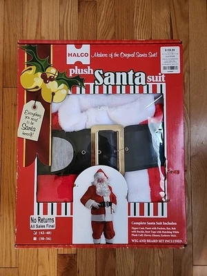 Santa Suit Plush Halco Rental Quality 42-48 Christmas New Suit W/ Accessories - Image 1 of 2