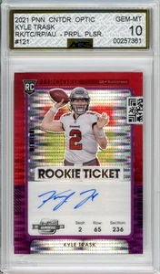 2022 Contenders Optic KYLE TRASK ROOKIE TICKET RPS AUTO PURPLE PULSAR AGS 10 - Picture 1 of 2