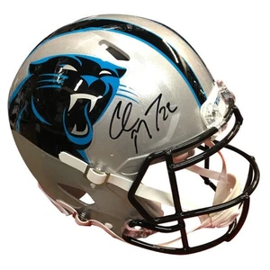 Casco autógrafo Christian McCaffrey réplica velocidad Carolina Panthers - Imagen 1 de 1