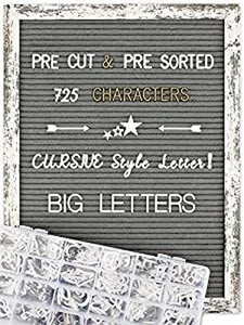 Felt Letter Board 12x16 Inch Rustic Wood Frame - Pre Cut & Sorted 725 Letters... - Picture 1 of 6