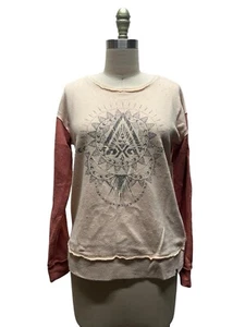 NWT VOLCOM Trail Behind Crew Pullover Long Sleeve Shirt BOHO HIPPIE XS - Picture 1 of 7