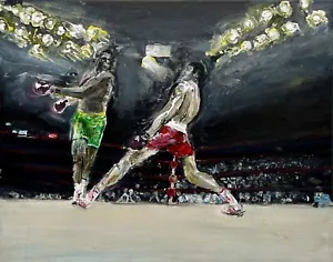 ALI DODGE Muhammad Joe Frazier Madison Square Gardens Boxing Original Painting - Picture 1 of 9