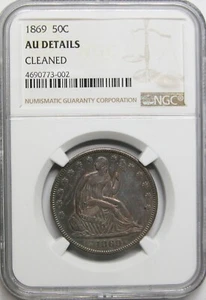 1869 Seated Liberty Half Dollar NGC AU Details - Picture 1 of 2