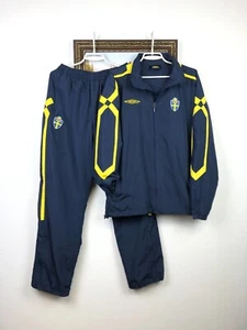 Vintage Umbro Sweden Football Suit Soccer Set Jacket Pants Mens National Size M - Picture 1 of 17