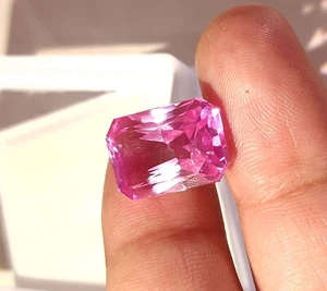 16.25Ct Natural Ceylon padparadscha Sapphire EmeraldCut Loose Certified GEMSTONE - Picture 1 of 9