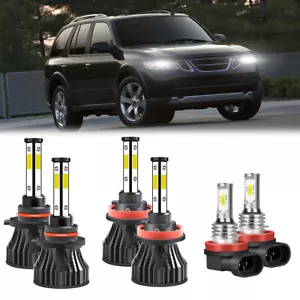For Saab 9-7x 2005-2009 LED Headlight High Low Fog Light Bulbs Combo Kit 6500K - Picture 1 of 18