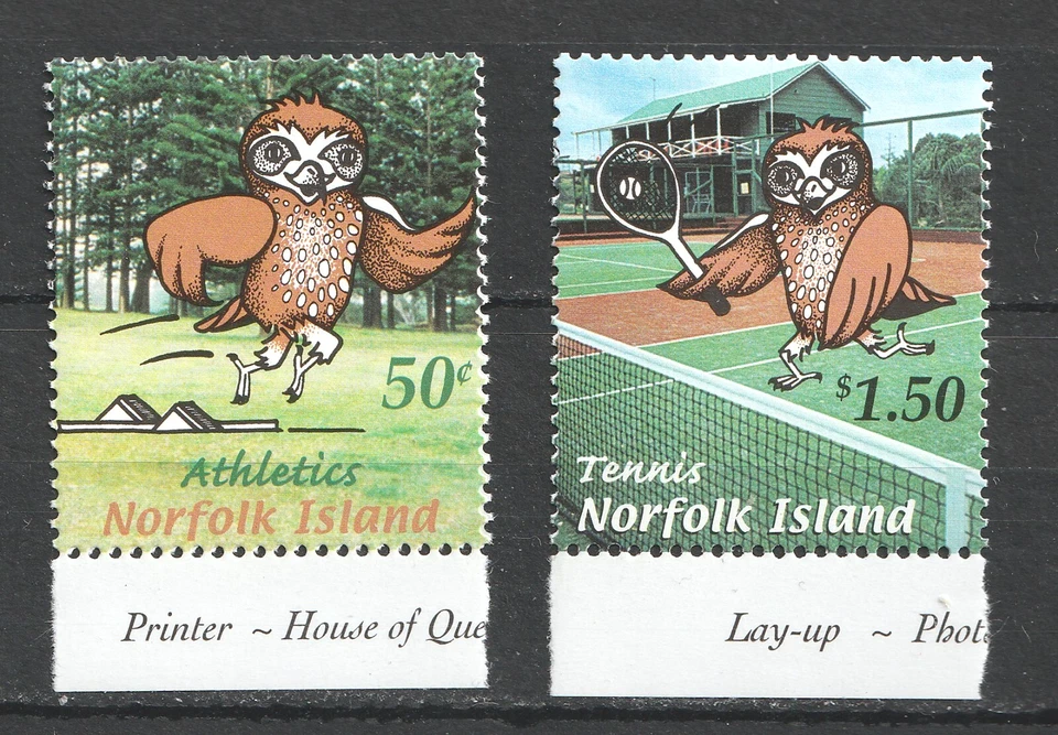 2002 Norfolk Island Sc# 764-5 - Sports & Owls. MNH postage stamp set. - Image 1 of 1