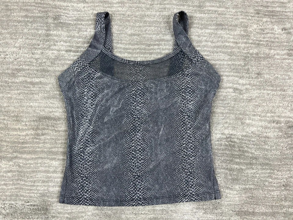 Top vintage Marcia Active Wear para mujer pequeño gris piel de serpiente hecho en EE. UU. Foto 1 de 4