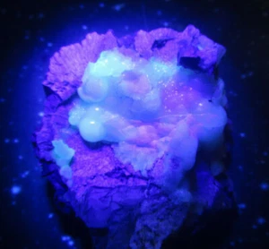 GEM BLUE HYALITE OPAL VERY RARE UNIQUE NATURAL UV REACTIVE CRYSTAL GEODE NODULE - Picture 1 of 8